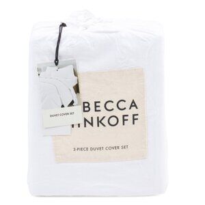 REBECCA MINKOFF White Linen Blend Duvet Set